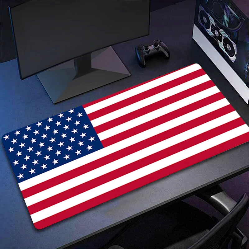 Mouse Pad American Flag Professional E-sports Gamers Speed Pc Gaming Rubber Keyboard Notbook Desk Mat Mousepad 800X300