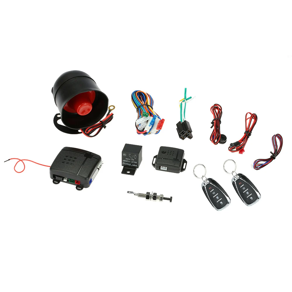 DC12V Universal Car Vehicle Security System Burglar Alarm Protection Anti-theft System 2 Remote