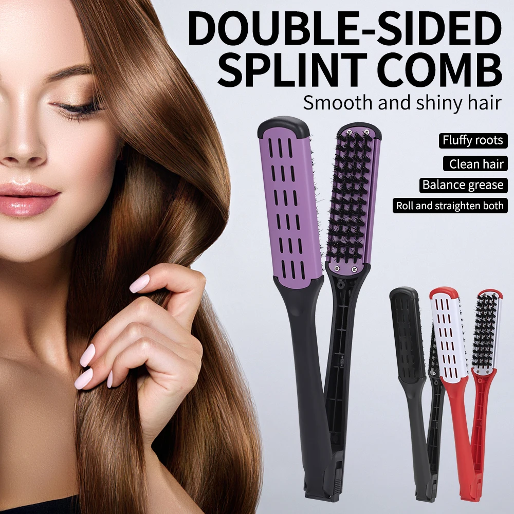 

Professional Heat-Resistant Straightening Brush - High-Temperature Styling Comb with Bristle Technology Essential Hair Care Tool
