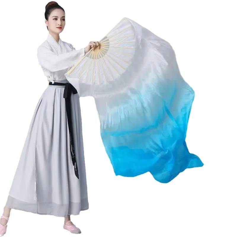 Buikdans Gradiënt Fan Voor Vrouw Imiteren Zijden Sluiers Opvouwbare Fan Danser Praktijk Rekwisieten Stage Performance Party Accessoires