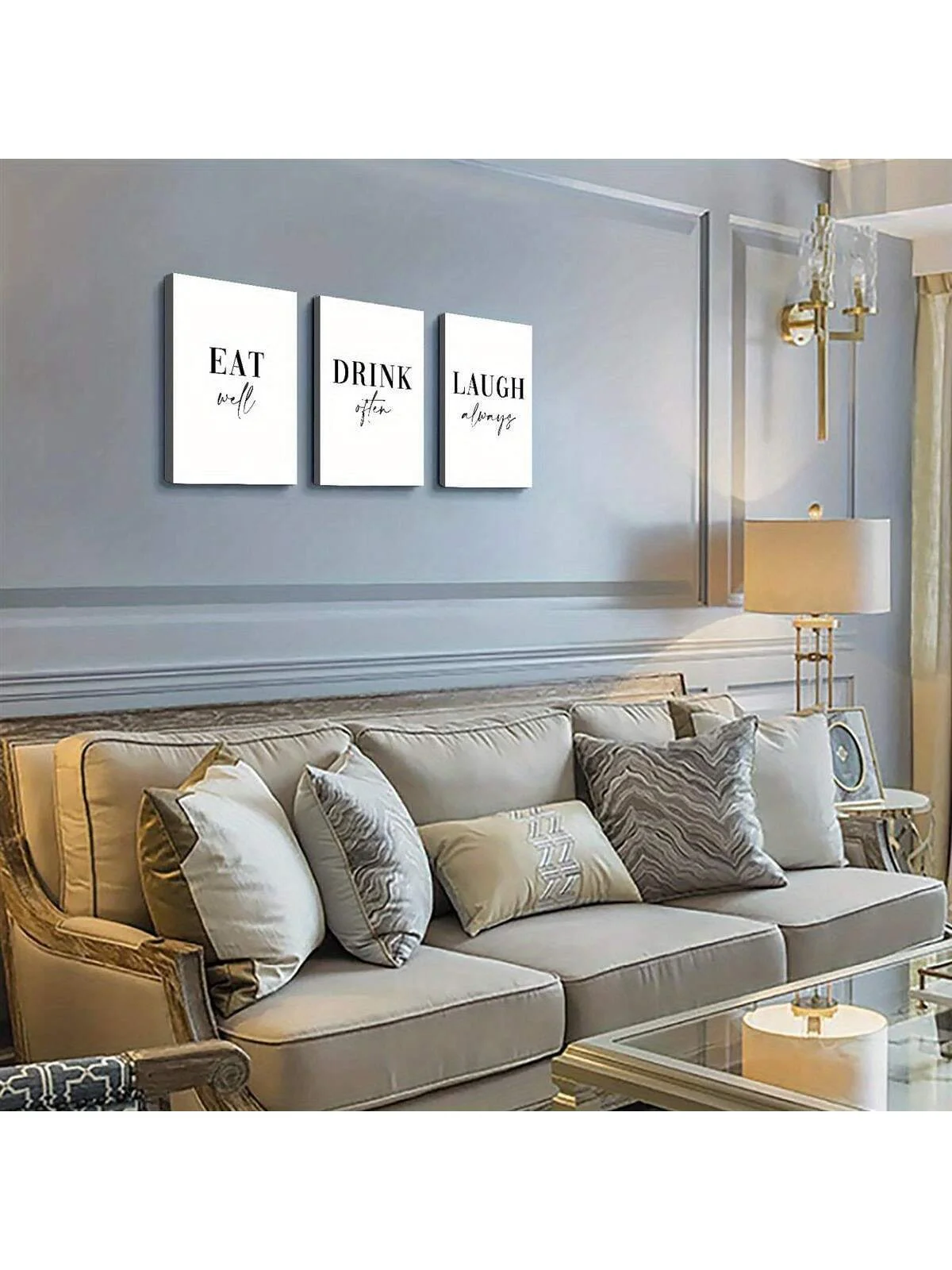 Kitchen Restaurant Food Quotes Poster, Simple Eat Drink And Have Fun, Bedroom, Office, Living Room, Cafe, Home ,No Frame