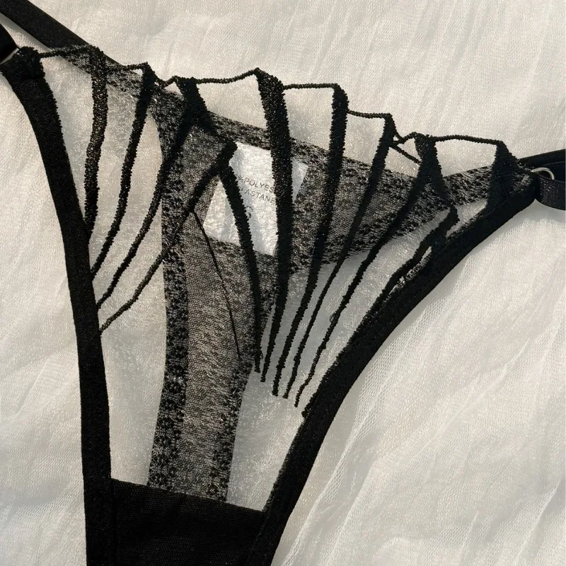 2dílná dámská podprsenka, sexy krajková síťovaná spodní prádlo, ultra tenká prodyšná pohodlná lehká průhledná spodní prádlo - náhled 4