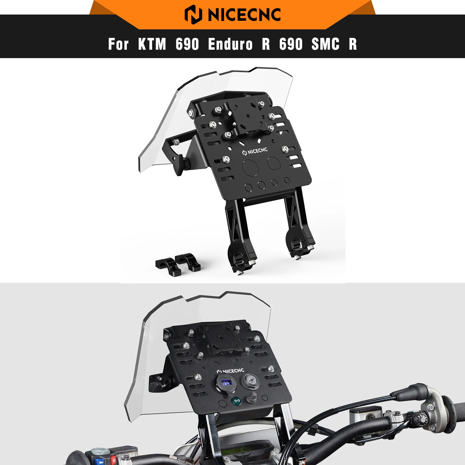 

For KTM 690 Enduro R 690 SMC R 2008-2024 Navigation GPS Bracket AMPS Mount For Husqvarna 701 Enduro Supermoto GasGas SM/ES 700