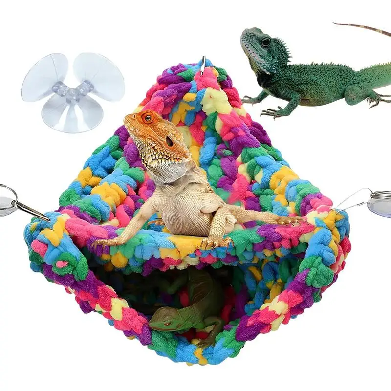 

Bearded Dragon Hammock Soft Hand-Woven Swing Bed Reptile Hammock For Lizards Snakes Chameleons Parrots Geckos