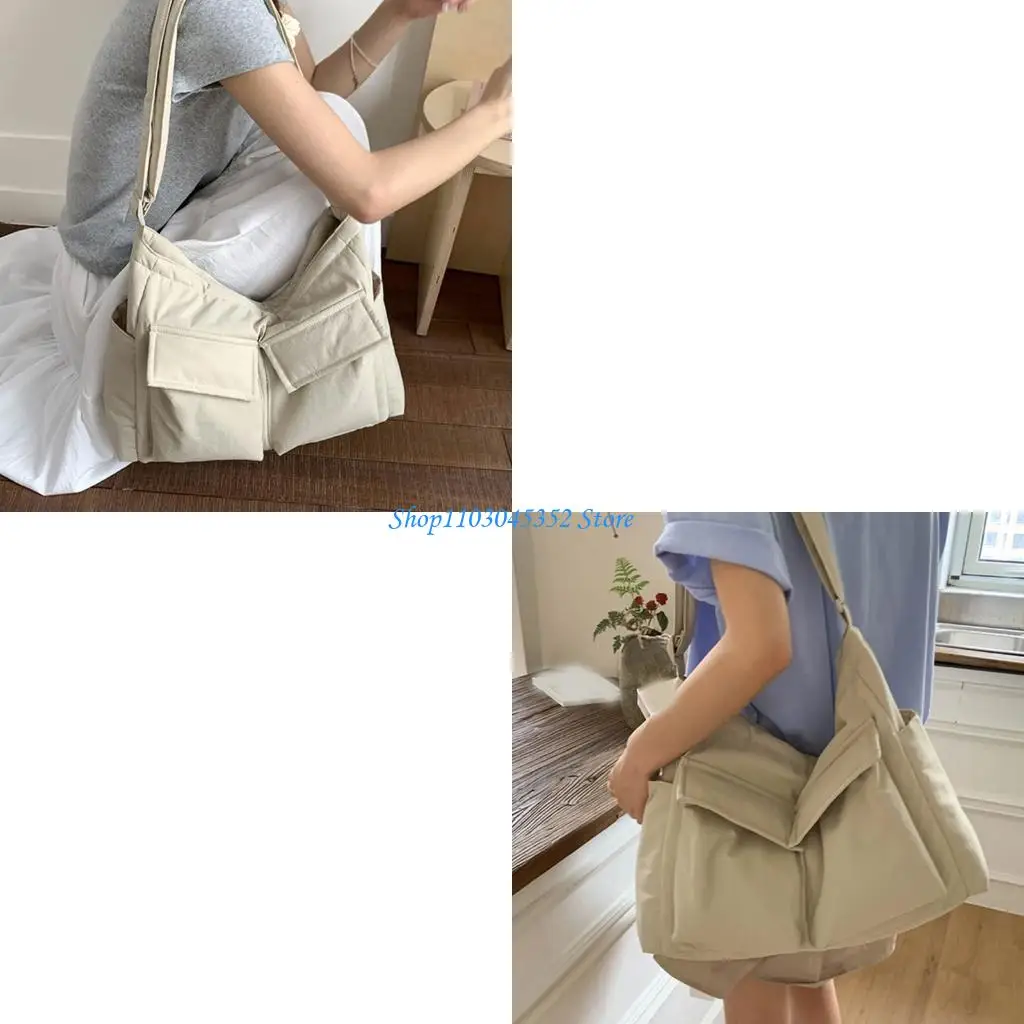

Practical Canvas Bag Compact Design Shoulder Crossbody Pack Lightweight Everyday Bag Spacious Storage For Essential