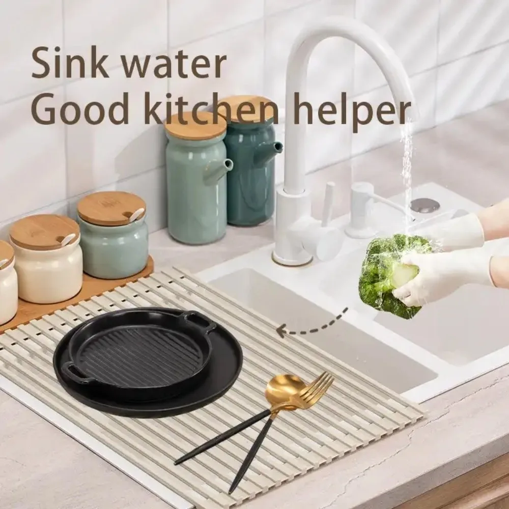 Folding Silicone Drainage Board Heat Resistant Utensil Drying Sink Drainage Pad Multifunctional Space Saving