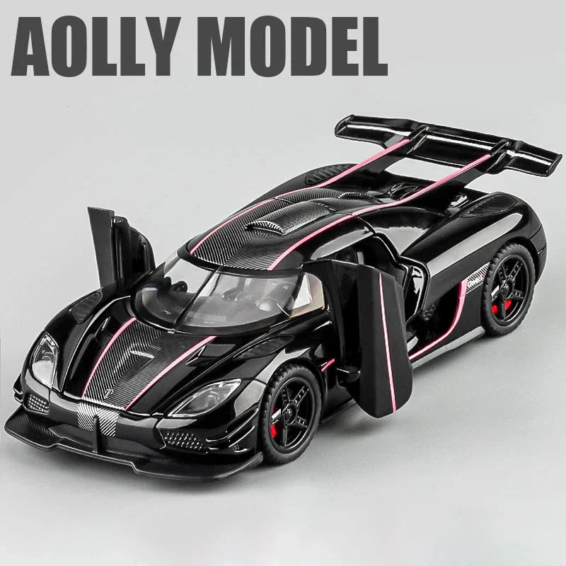 1:32 Koenigsegg ONE 1 One:1 modello di auto in lega suono e luce tirare indietro giocattolo per bambini da collezione regalo di compleanno