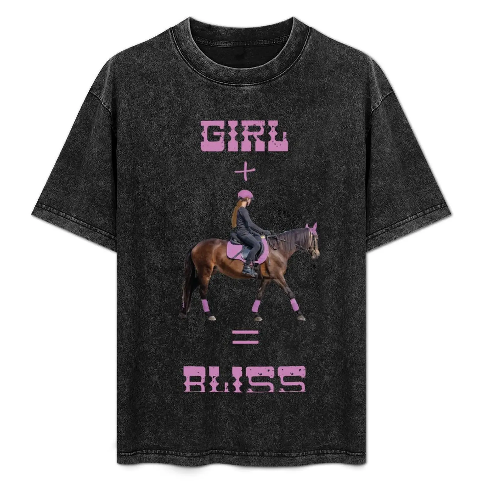 Girl + Horse = Bliss T-Shirt T-shirt décontracté simple et tendance