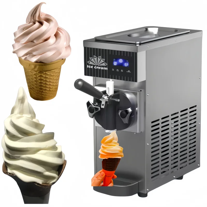 Máquina de Sorvete Comercial Portátil de 750W, Flexível para Múltiplos Cenários, Máquina de Sorvete Soft Serve
