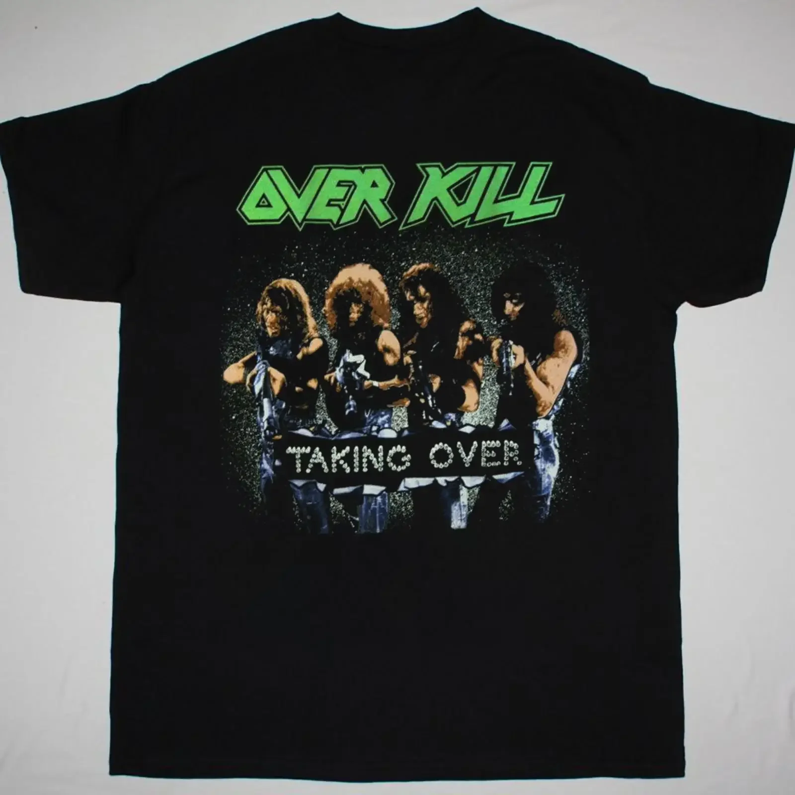 Overkill Taking Over T Shirt Manica Corta Cotone Nero Uomo Taglia dalla S alla 5XL vintage Washed Top For Everyday Wear