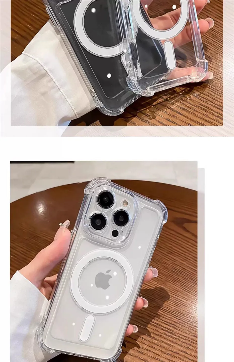 Luxury For Magsafe Shockproof Clear Case For iPhone 18 17 16 15 14 13 12 Pro Max Plus Magnetic Wireless Charge Transparent Cover