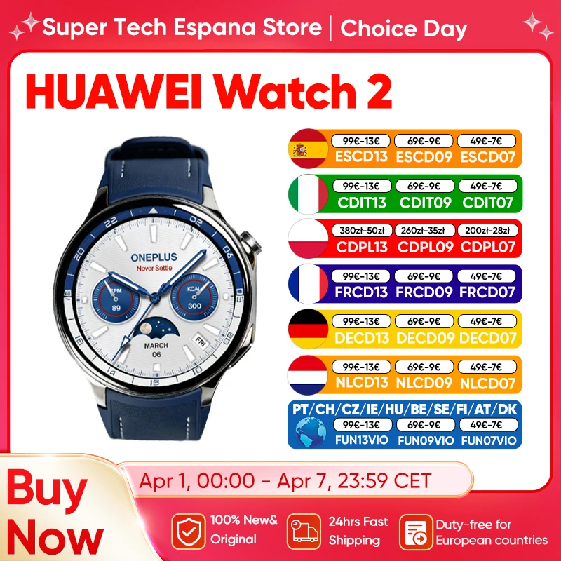 Oneplus watch 2 smart watch 1.43 ''amoled display snap dragon w5 gen 1 zweifrequenz gps tragen os 4 nfc ip68 wasserdicht