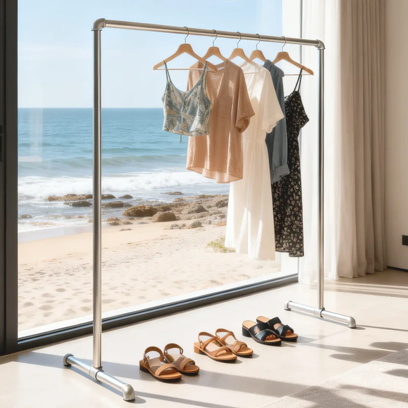 Drying Racks Clothing Display Rack Floor-standing Hanging Rack Wholesale for Clothing Store Mid-Island Display Shelf