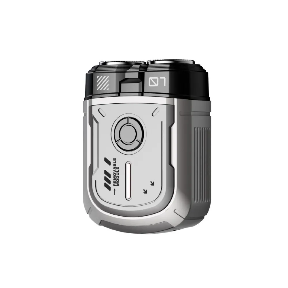 

STLF Mecha Style Fashion Portable Rotary Dual Ring Bearard Mini Electric Shaver Shaving Machine for Man razor IPX7 Waterproof