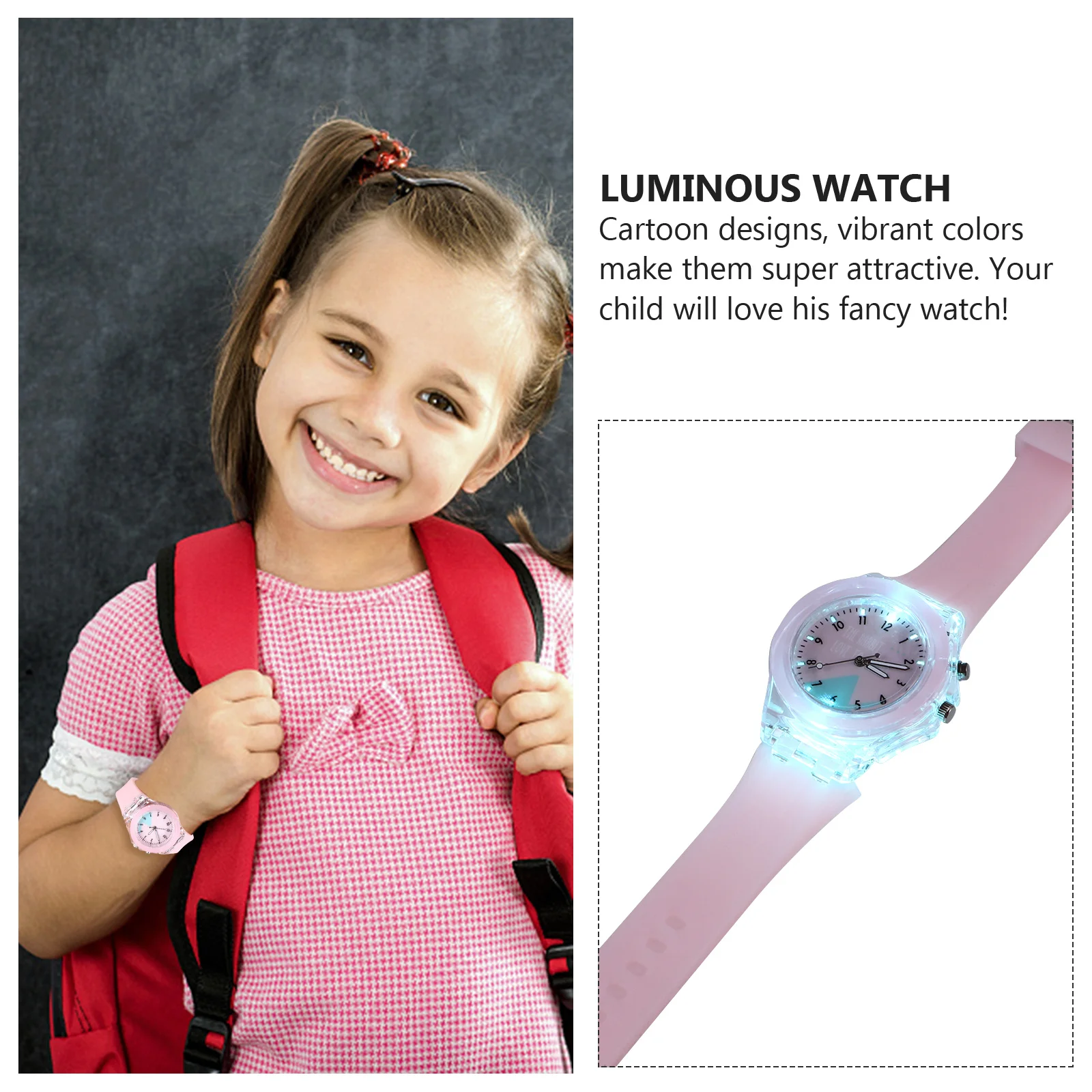 시계를 위한 빛나는 만화 글로우 실리콘 손목시계 생일 크리스마스 파티 선물