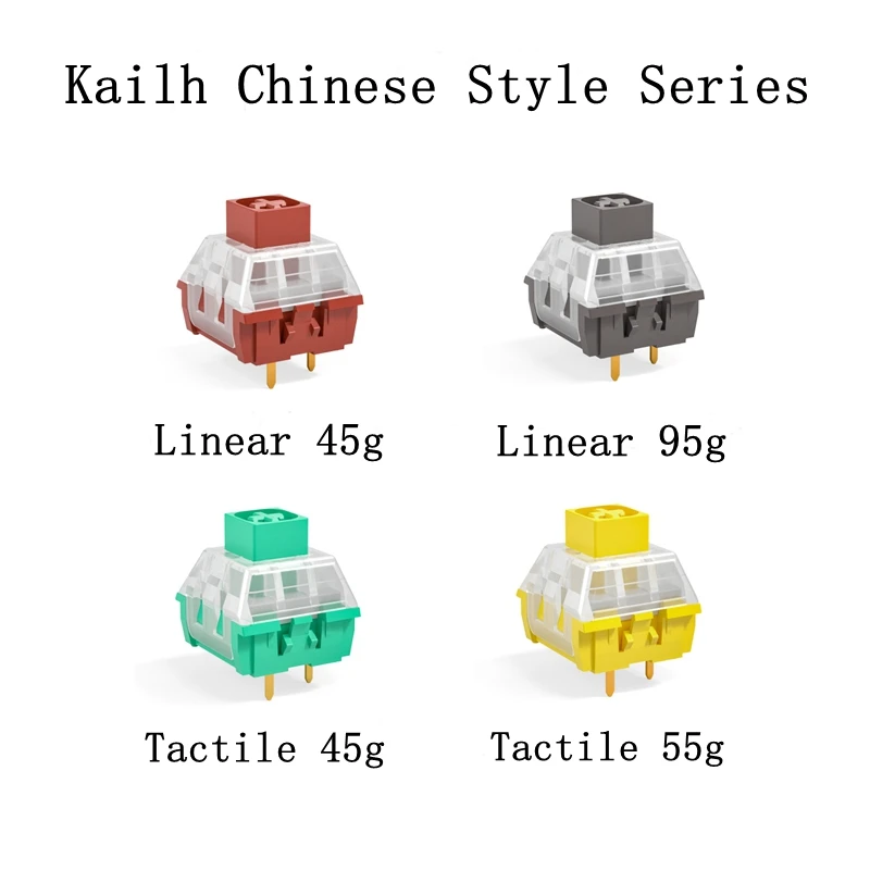 Kailh Box Switch Chinese Style Red Grey Yellow Green RGB 3pin Linear Tactile Mechanical Keyboard Switches IP56 Waterproof MX