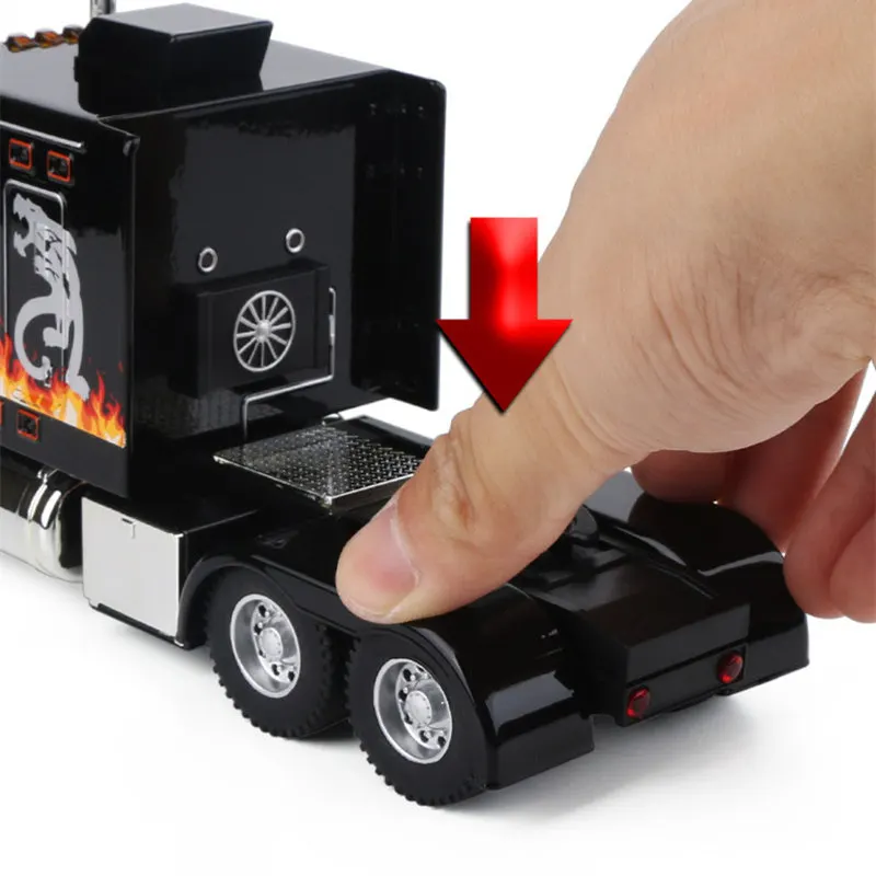 1/24 Alloy Truck Trailer Head Car Model Diecast Metal Toy Container Truck Engineering Transport Vehicle Car Model Childrens Gift