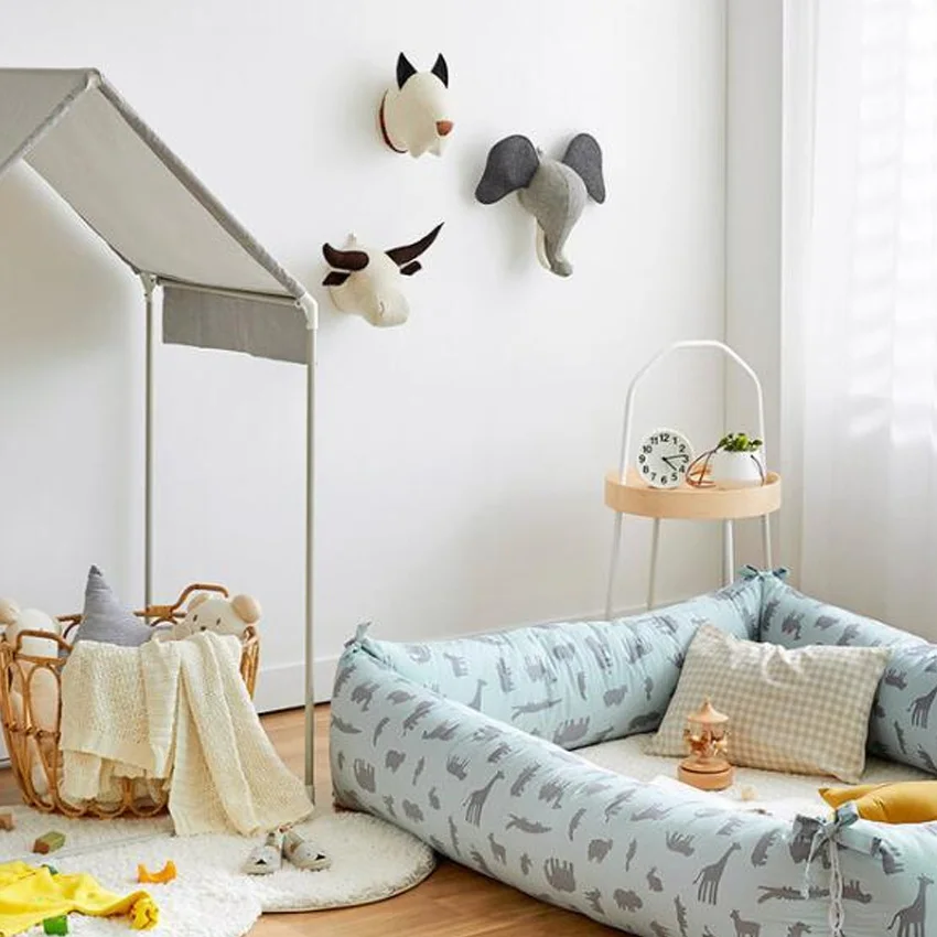 Ins Nordic Stijl 3D Dieren Hoofd Olifant Neushoorn Paard Hond Gevulde Muur Opknoping Decoratie Kids Meisje Room Decor Baby Geschenken