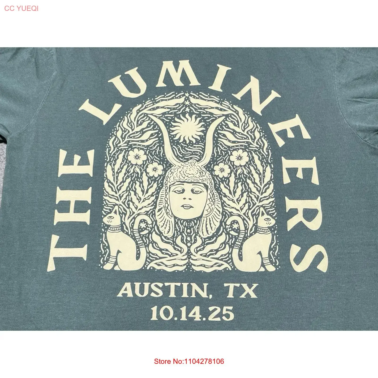 НОВИНКА: Футболка The Lumineers Austin TX 10 14 2025 SOLD OUT, концертный тур, размер M, зеленая, винтажная, с эффектом потертости, унисекс, удобная.
