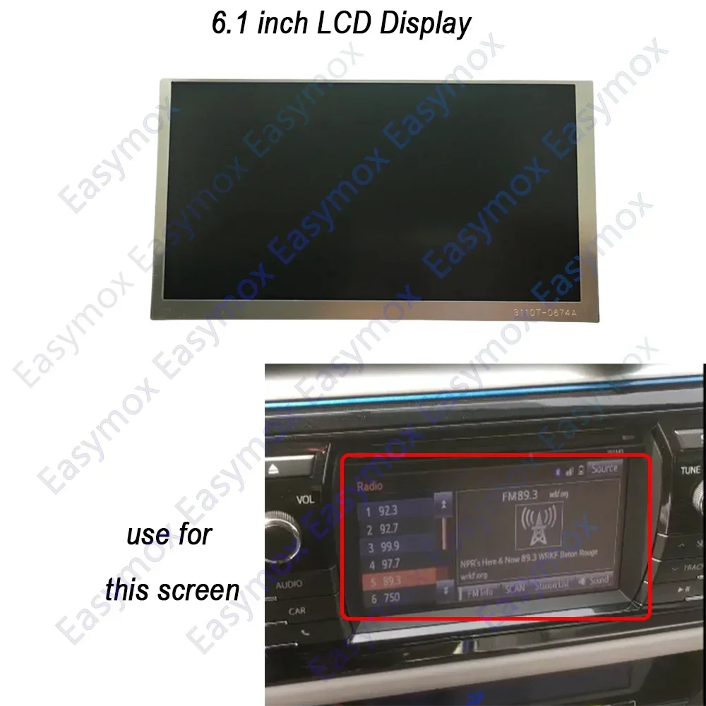  LCD Display 6.1 inch for Toyota Corolla Entune 2014 2015 2016 with Touch Screen Navigation Radio Satalite Screen Repair