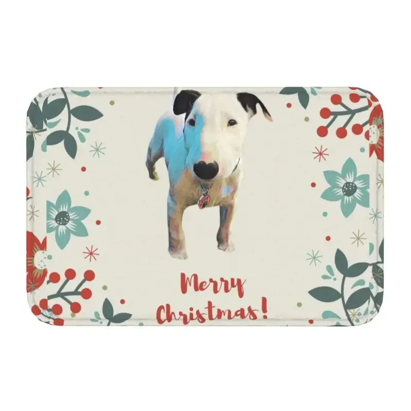 Christmas Bull Terrier Front Floor Door Entrance Mats Indoor England Dog EBT Dog Kitchen Bath Doormat Bedroom Carpet Rug