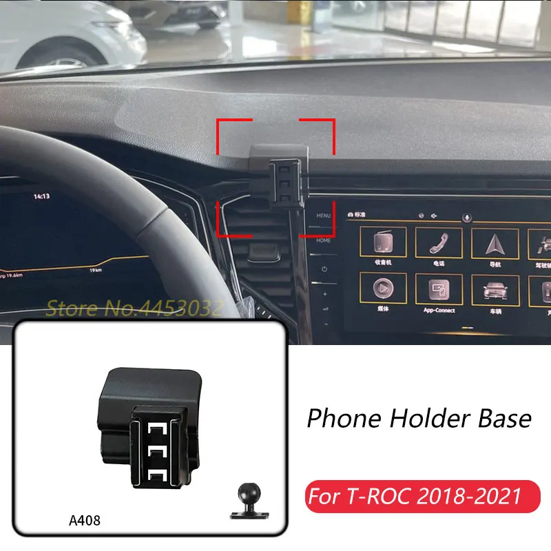 Car Phone Holder Base Special Mounts For Volkswagen T ROC TROC 2018-2022 Fixed Air Outlet Bracket Accessories With Ball 17mm