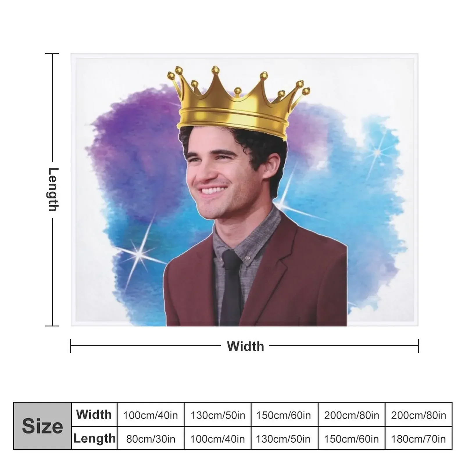 Darren Criss Watercolour Throw Blanket Large Thin Loose Bed Blankets