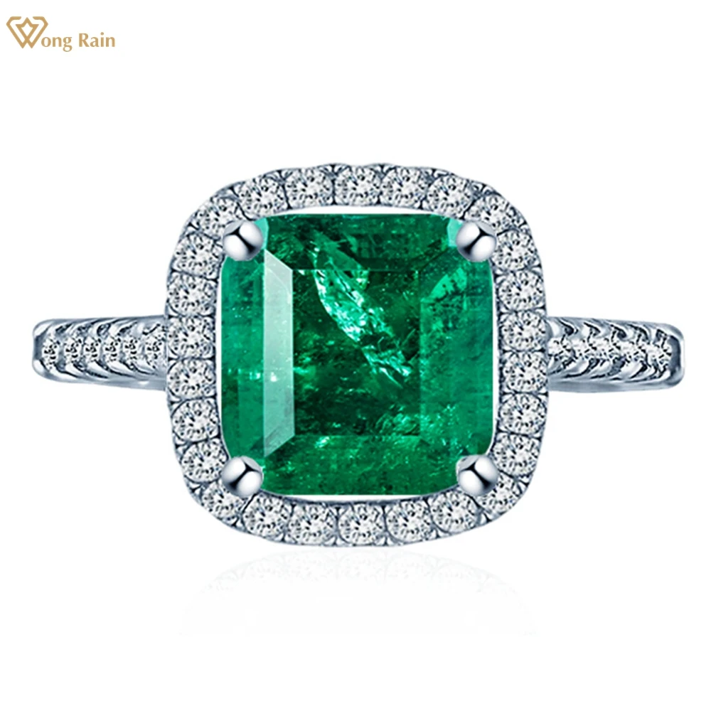 

Wong Rain стерлингового серебра 925 пробы 7 мм изумруд Параиба турмалин высокоуглеродистый бриллиант драгоценный камень юбилейные кольца ювелирные изделия подарки