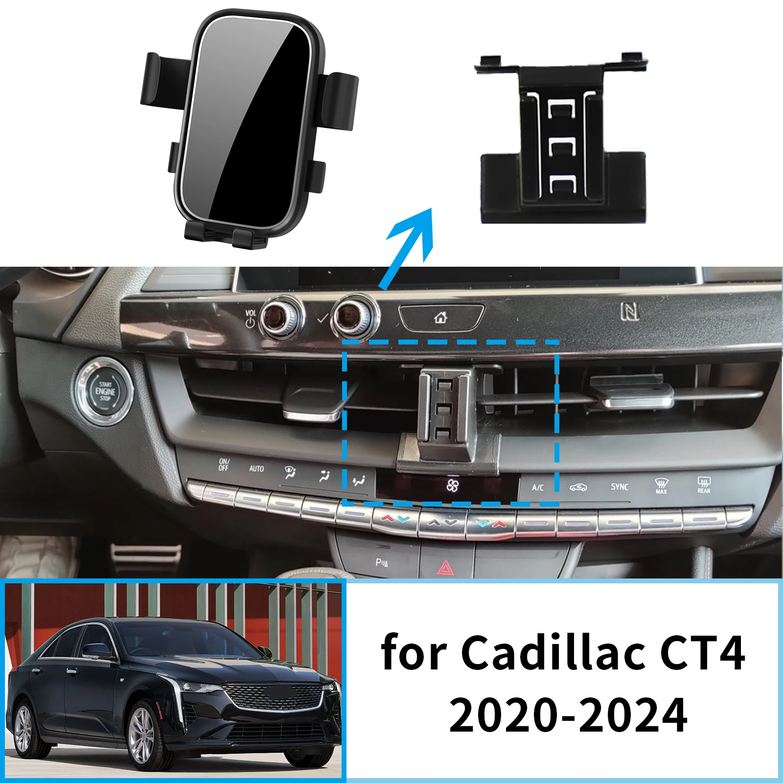 

Car Mobile Phone Holder for Cadillac CT4 2020 2021 2022 2023 2024 Accessories GPS Bracket Navigation Stand Auto