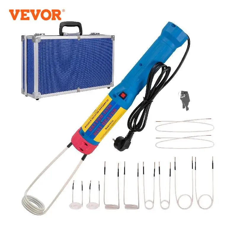 VEVOR-Kit Aquecedor de Indução Magnética, Punho de Conforto Portátil para Calor Sem Chama Automotivo, 8 Bobinas, 10 Bobinas, Parafuso Removendo, 1KW, 110V, 220V