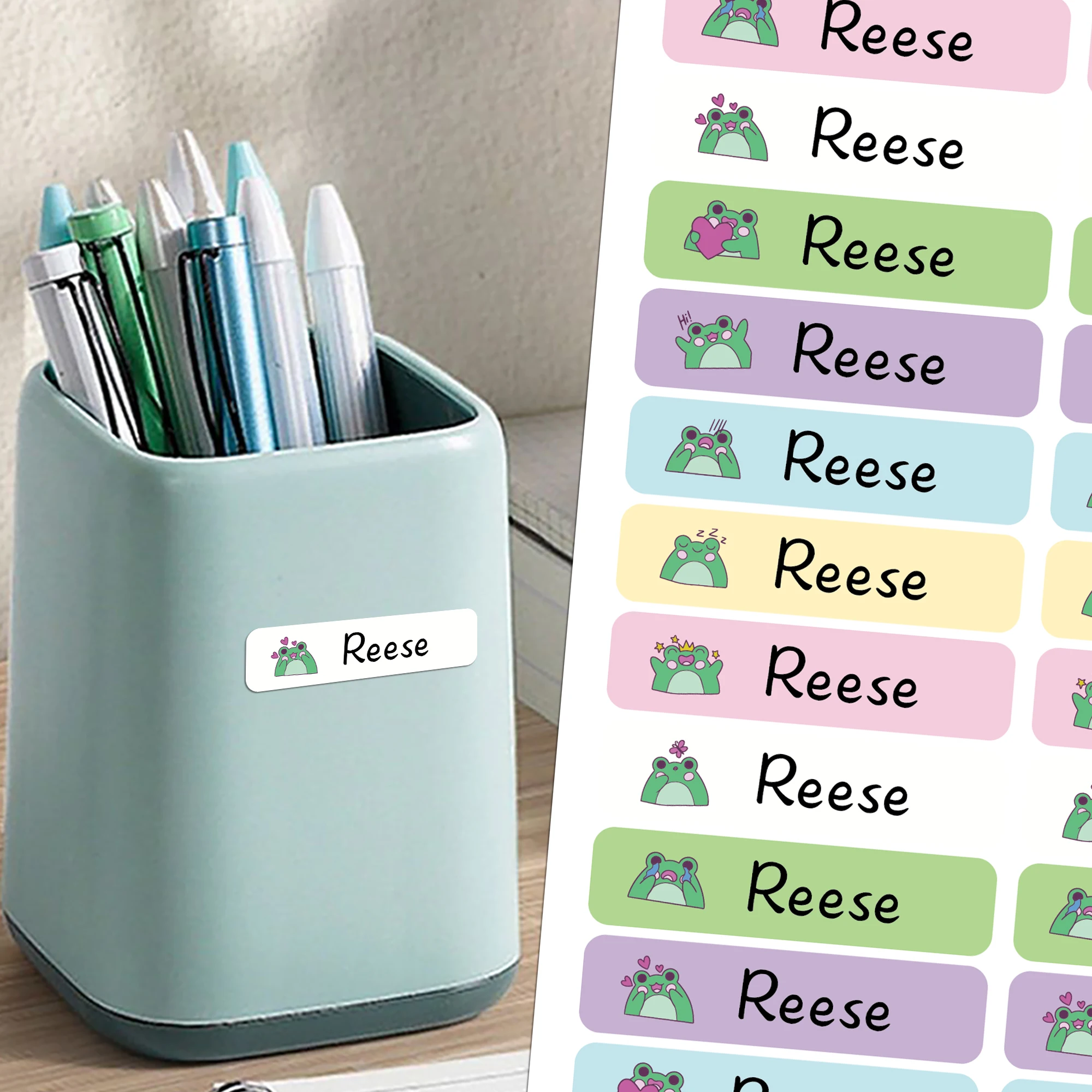 Custom Name Tags Stickers Waterproof Kawaii Stickers Decals Personalized First Name Label For Children School Stationery Bottle