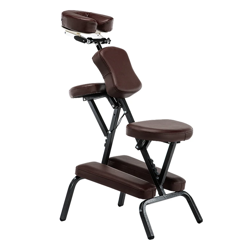 

Portable Health Massage Table Foldable Gua Sha Lash Iron Leg Massage Tables Scraping Chair Beauty Bed PU Leather Salon Furniture