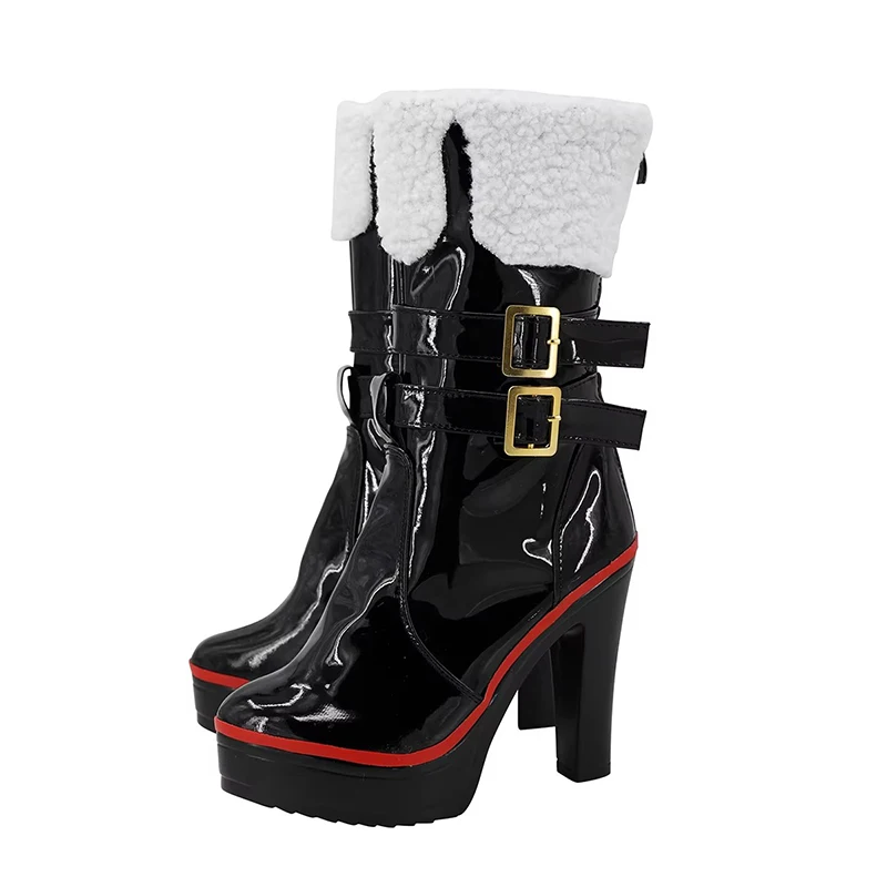 Rainha CC Cosplay Sapatos PU Couro Mulheres Bota para Festa de Halloween