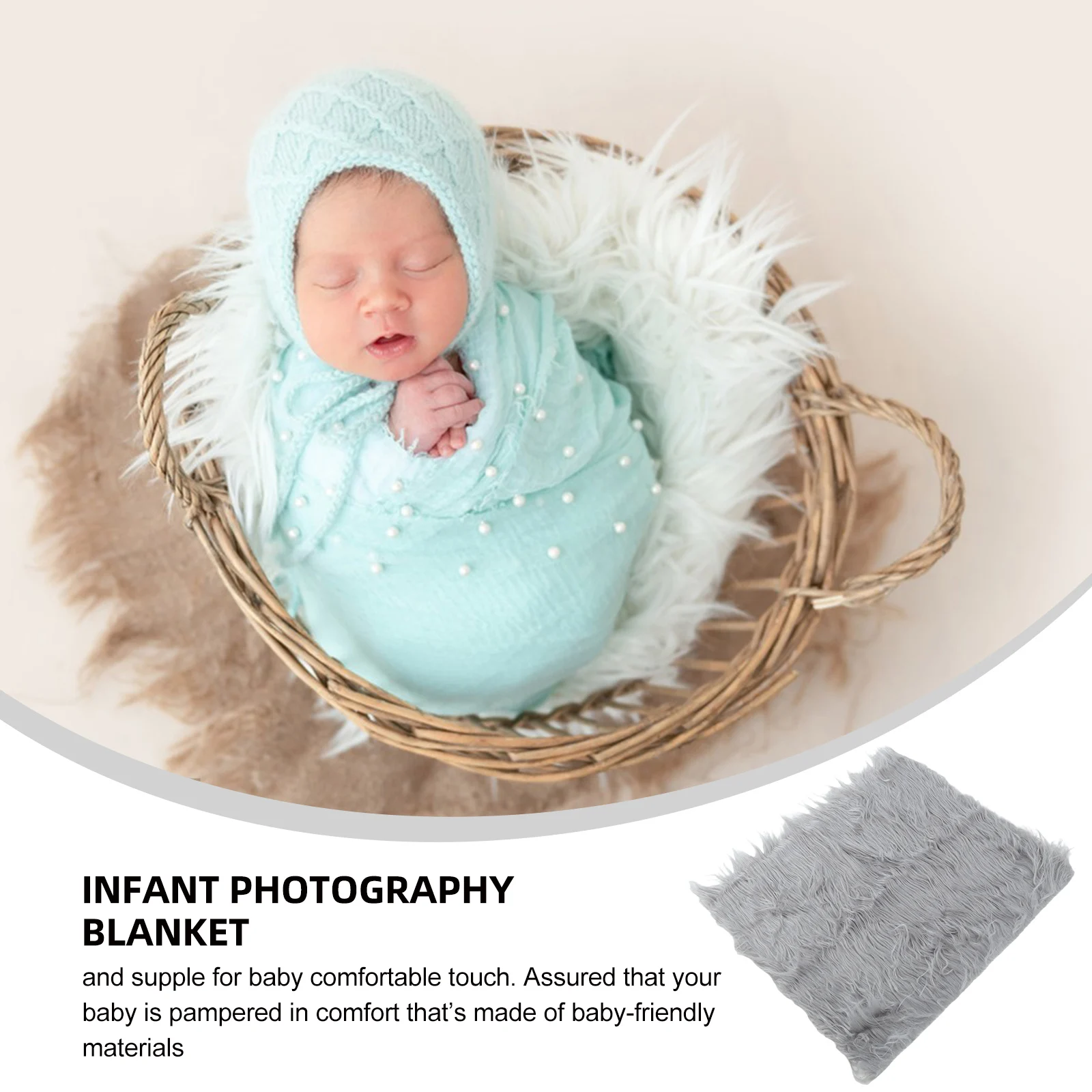 

Infant Photography Blanket Baby Back Prop Mat Props Newborn Grey Photoshoot