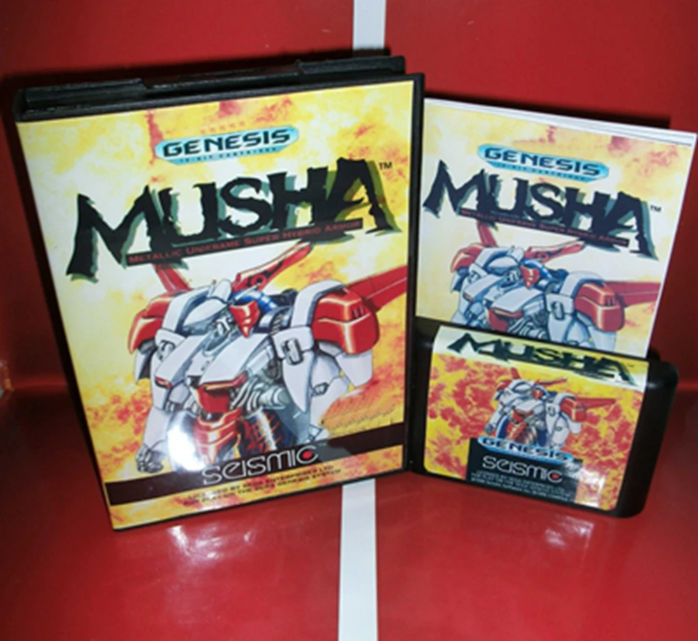 

Musha с коробкой и ручным картриджем для 16-битной игровой карты Sega MD, Megadrive Genesis system