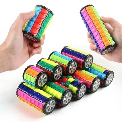 3D 7 Level Rotate Slide Cylinder Sliding Puzzle Toys Kids Educational Brain Teasers Fidget Sensory Finger Magic Tower Toy