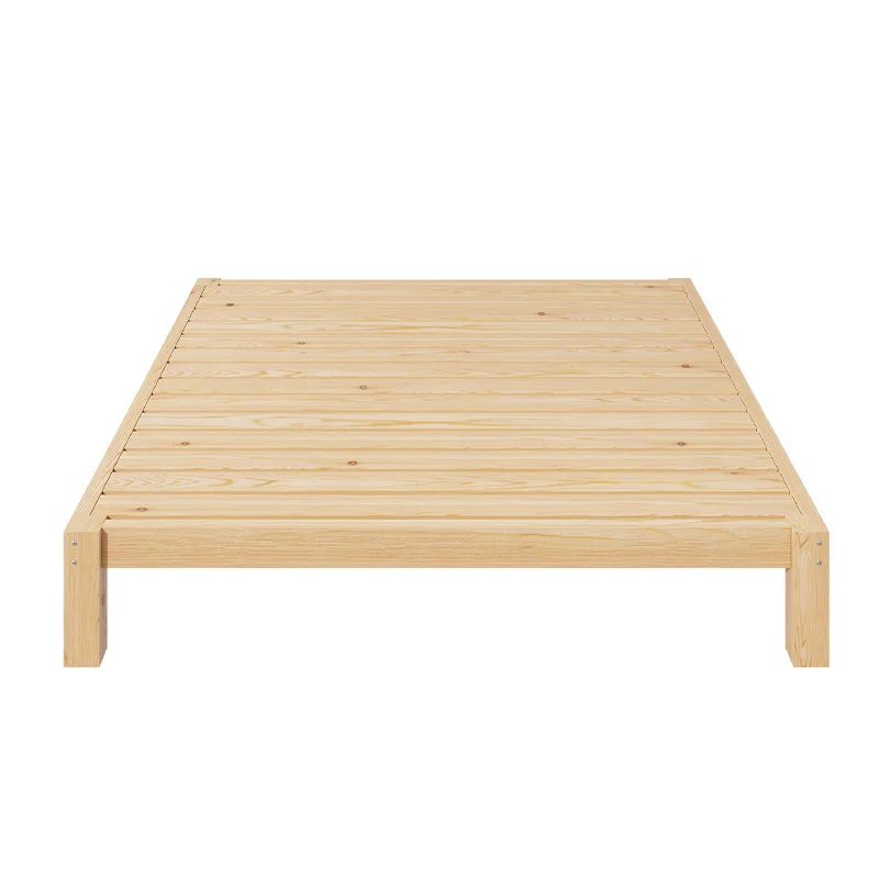 Solid wood bed 1.5 meters log double bed tatami without bedside 1.2 wholesale parent-child