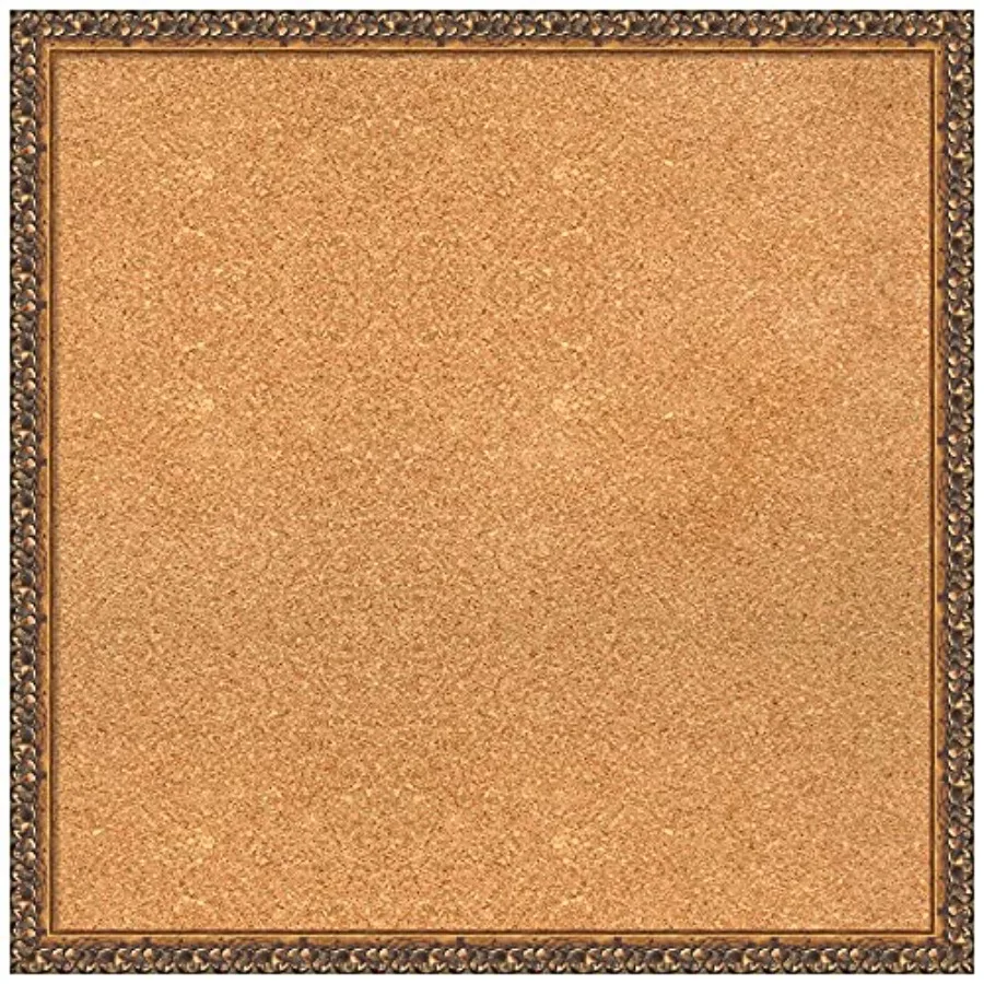 

Natural Cork Board for Wall 26x26 Vision Board with Bronze Frame Medium Corkboard Office Decor for Home Organization Traditiona