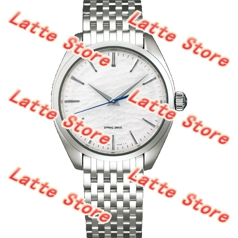 SBGY013 White Elegant Mechanical Watch Mineral Bubble Mirror Minute Hand Baking Blue Second Hand When Polished on Five Sides
