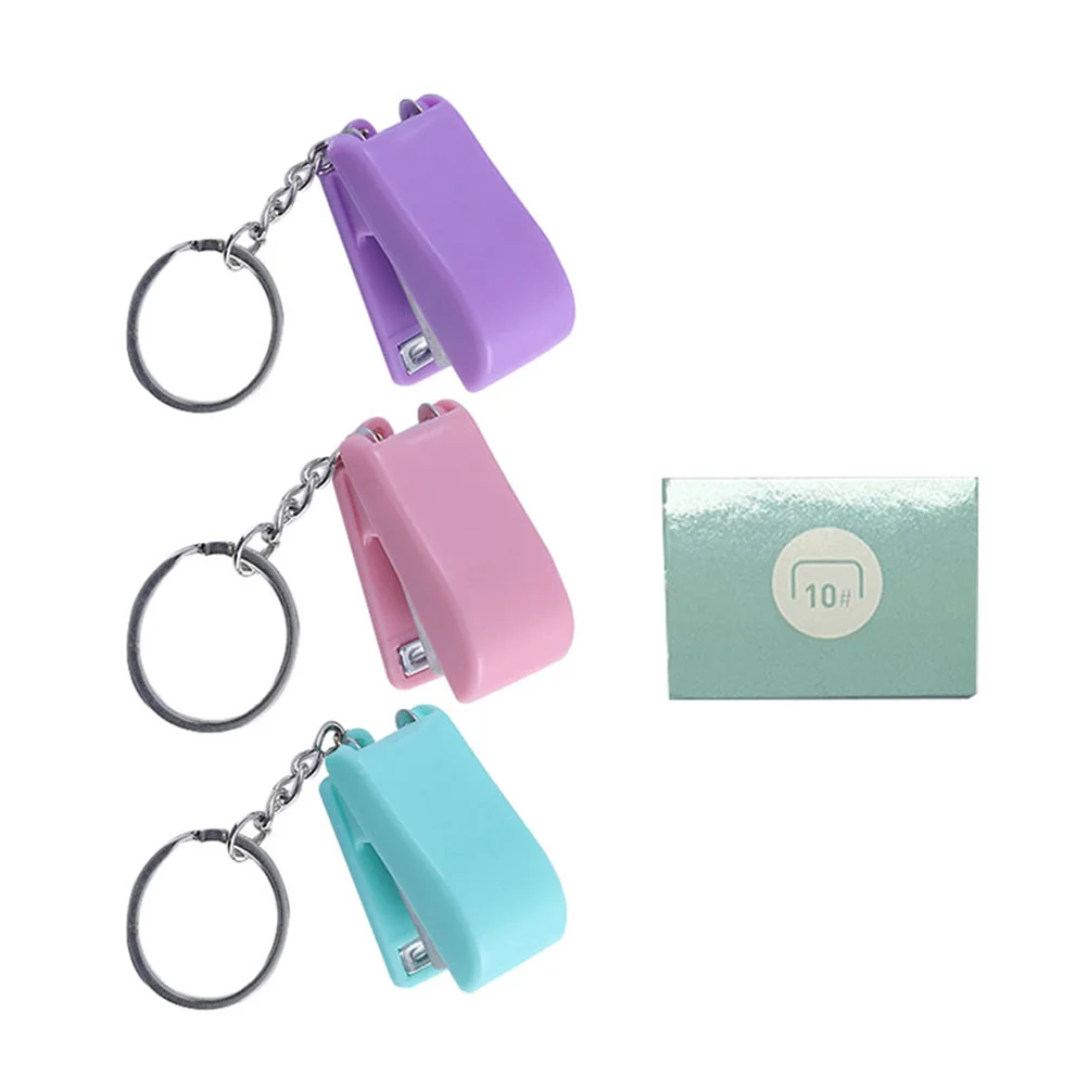 Unique Keychain Stapler Decoration Hanging Mini Office Supply Kit Plastic Ornament