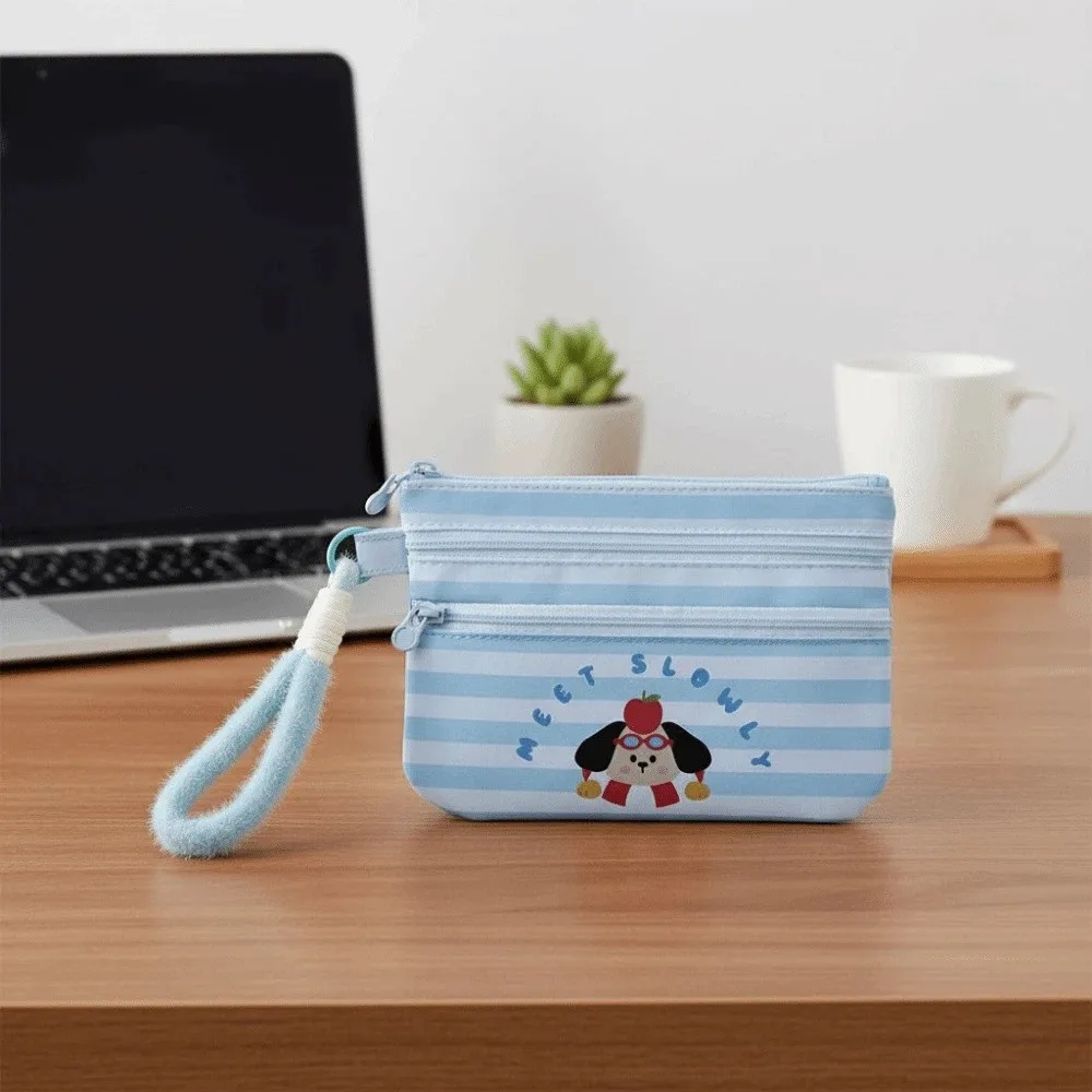 Lightweight Cartoon Passport Holder Slim Zipper Cute ID Card Holder Large Capacity Portable Storage Bag Family Storage Tools