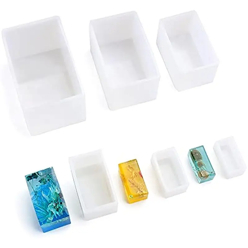 

Epoxy Resin Molds Resin Casting Molds Silicone Square Rectangle Molds for Resin Jewelry Soap Dried Flower Leaf Crafts