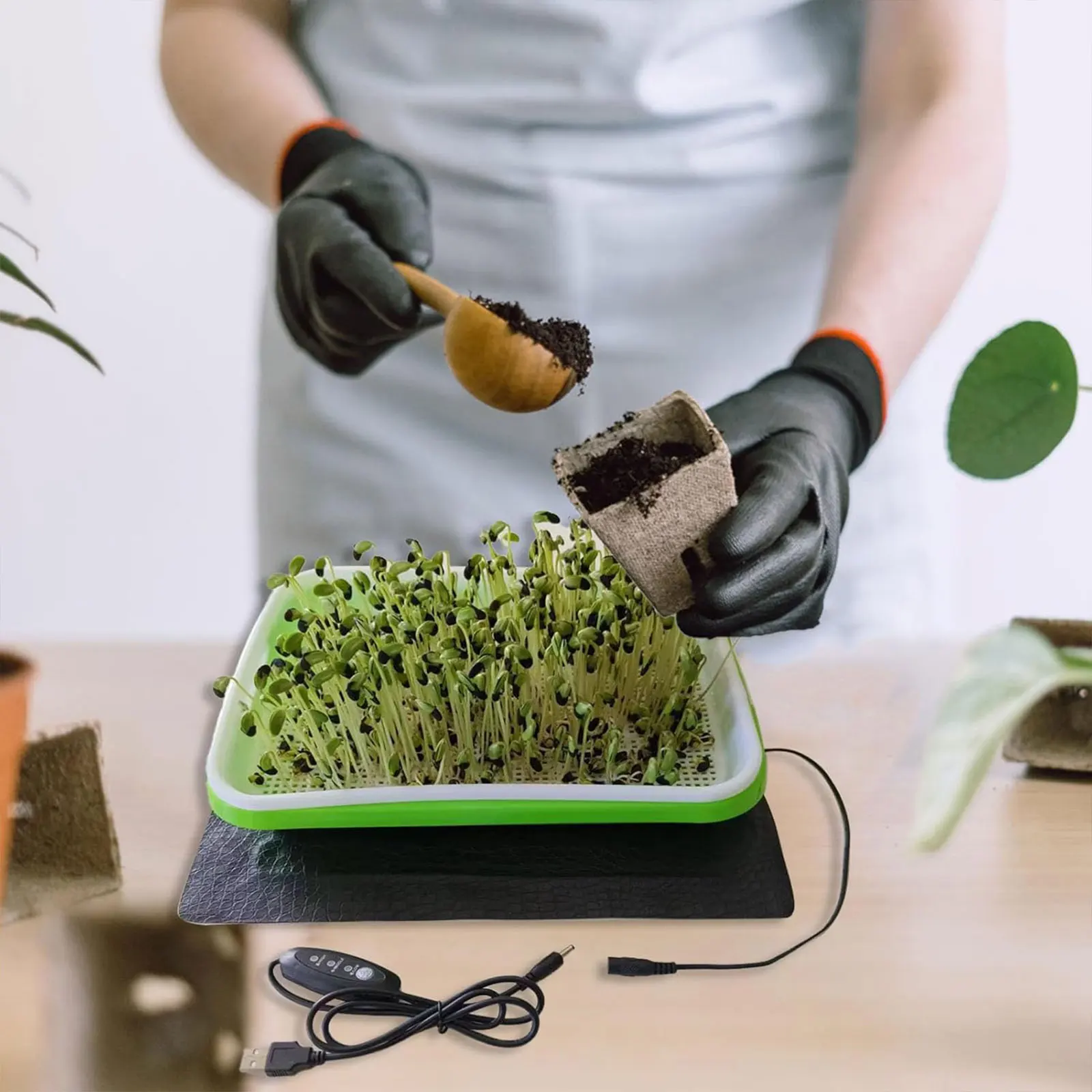USB Seedling Heat Mat  Plant Seed Germination Propagation Heating Pad Plant Flower Vegetable Winter Anti-cold Heat Mat