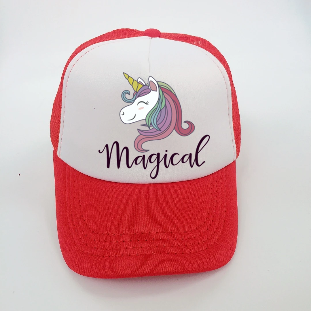 unicorn baseball cap  baby girl hat cap accessories for 2-8 years girl children summer sun cruck hat cap for kids mesh casquette