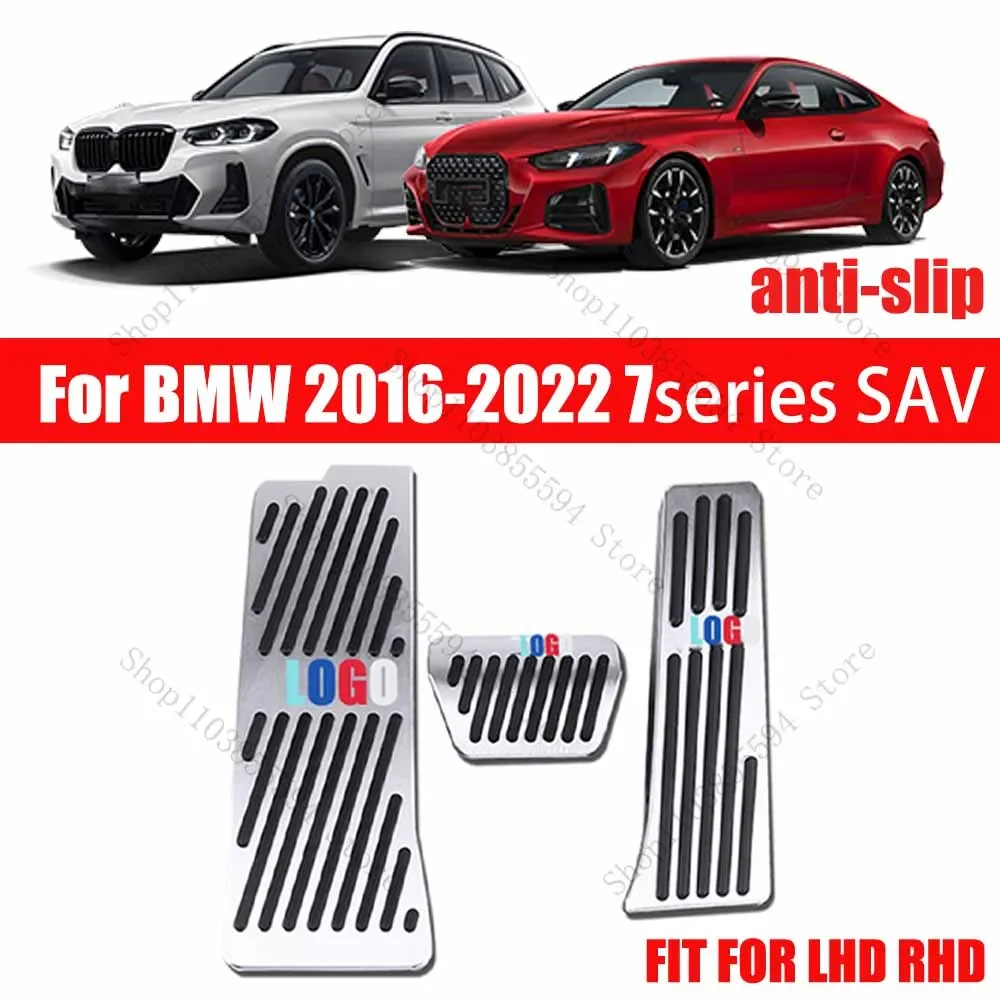 

For BMW 2016-2022 7series SAV Aluminum Car Foot Rest Pedal Accelerator Brake Pedals Cover Non-slip Pad