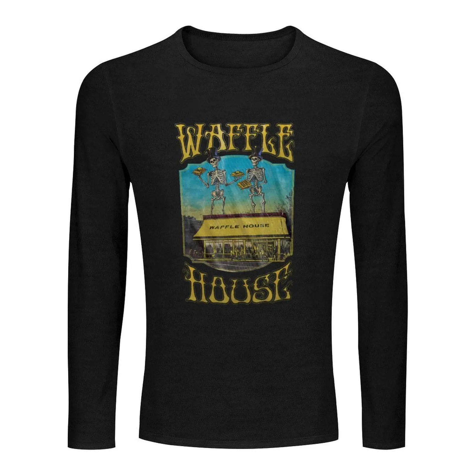 Vintage Dead Waffle Grateful House Long T-Shirt hippie clothes oversized t shirt men