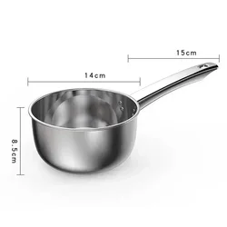 304 Stainless Steel Milk Pot Frying Pan Oil Splashing Pot Melting Pot Butter Warmer Small Saucepan For Boiling Sauce Pan