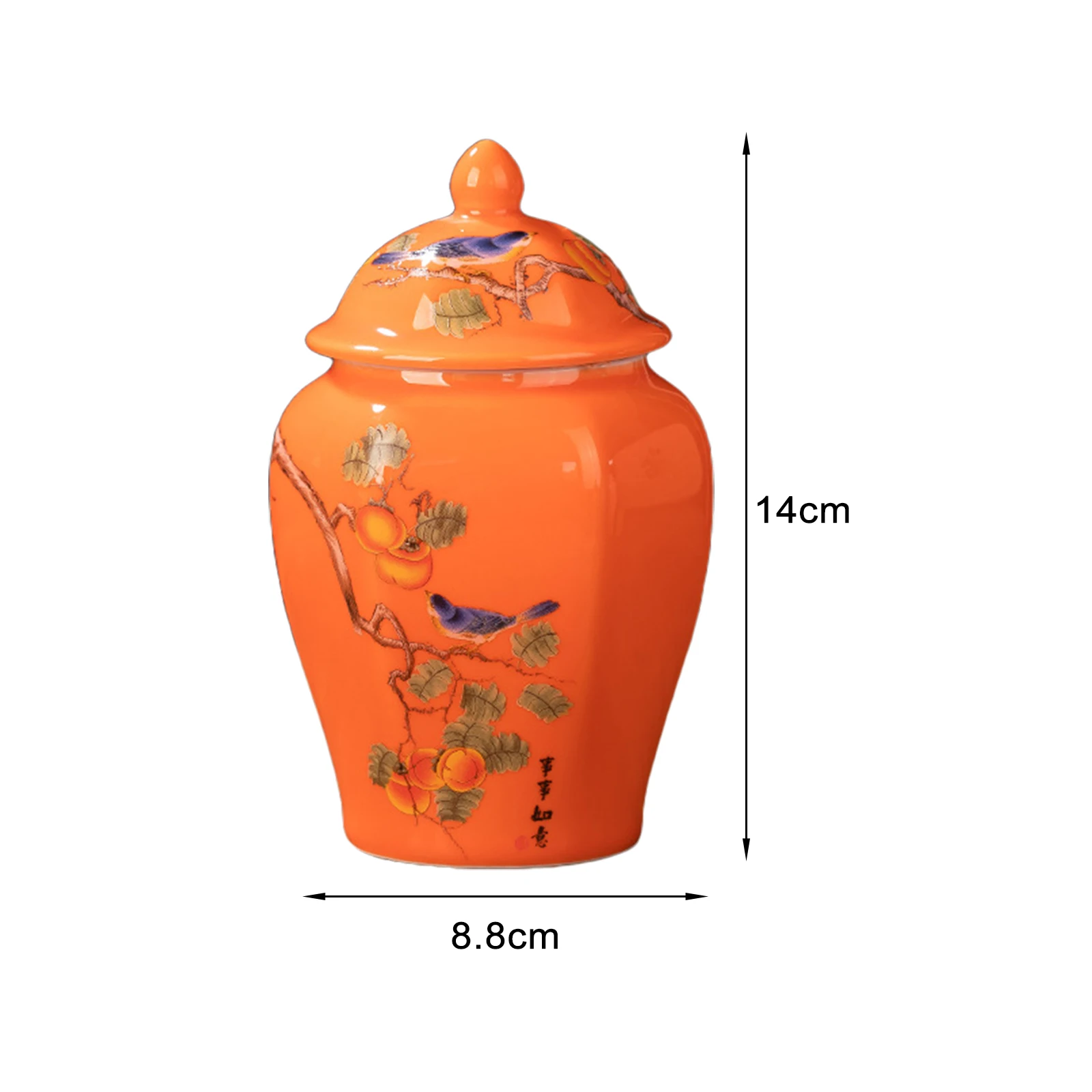 Ceramic Ginger Jar Gift Vintage Style with Lid Chinoiserie Chinese Vase for Home