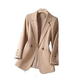 Cappotto da donna cachi per il tempo libero primavera autunno nuovo stile temperamento Slim Fit da donna fodera confortevole giacca selvaggia S-4XL