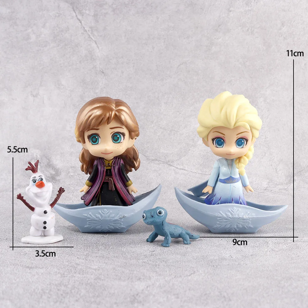 

4Pcs Disney Frozen Anna Elsa Princess Room Desktop Decoration PVC Model Action Figures Hobby Toys Cartoon Doll Kids Surprise Gif